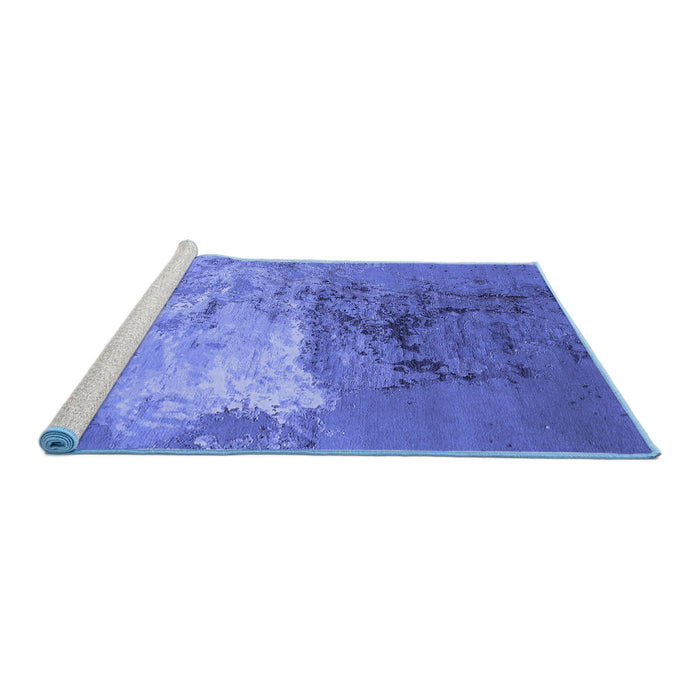 Sideview of Machine Washable Oriental Blue Industrial Rug, wshurb2070blu