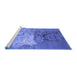 Sideview of Machine Washable Oriental Blue Industrial Rug, wshurb2070blu