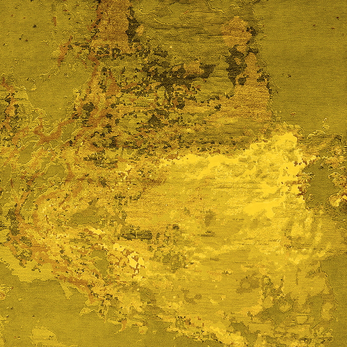 Machine Washable Oriental Yellow Industrial Rug, wshurb2070yw