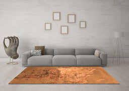Machine Washable Oriental Orange Industrial Area Rugs in a Living Room, wshurb2070org