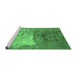 Sideview of Machine Washable Oriental Emerald Green Industrial Area Rugs, wshurb2070emgrn