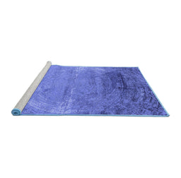 Sideview of Machine Washable Oriental Blue Industrial Rug, wshurb2071blu