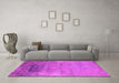 Machine Washable Oriental Pink Industrial Rug in a Living Room, wshurb2071pnk