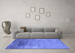 Machine Washable Oriental Blue Industrial Rug in a Living Room, wshurb2071blu