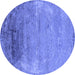 Round Oriental Blue Industrial Rug, urb2071blu