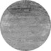 Round Oriental Gray Industrial Rug, urb2071gry