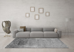 Machine Washable Oriental Gray Industrial Rug in a Living Room,, wshurb2071gry