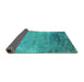 Sideview of Oriental Turquoise Industrial Rug, urb2071turq