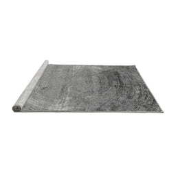 Sideview of Machine Washable Oriental Gray Industrial Rug, wshurb2071gry