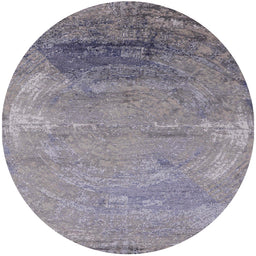 Round Machine Washable Industrial Modern Viola Purple Rug, wshurb2071