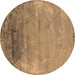 Round Oriental Brown Industrial Rug, urb2071brn