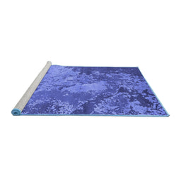 Sideview of Machine Washable Oriental Blue Industrial Rug, wshurb2072blu