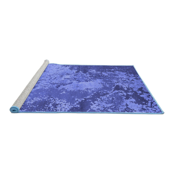 Sideview of Machine Washable Oriental Blue Industrial Rug, wshurb2072blu