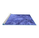 Sideview of Machine Washable Oriental Blue Industrial Rug, wshurb2072blu