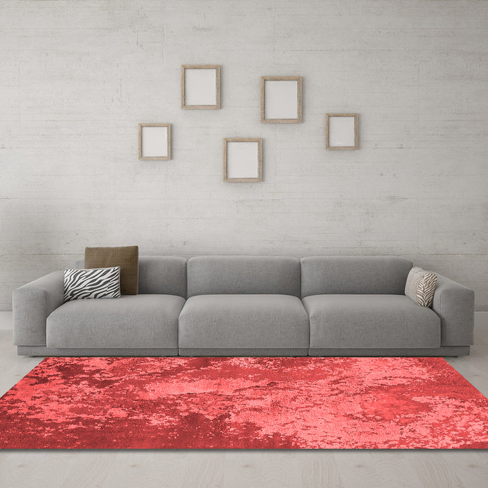 Industrial Red Washable Rugs