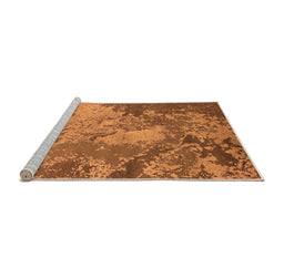 Sideview of Machine Washable Oriental Orange Industrial Area Rugs, wshurb2072org