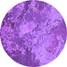 Round Oriental Purple Industrial Rug, urb2072pur