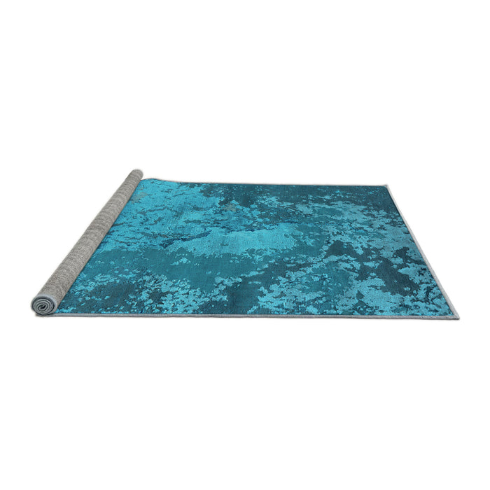 Sideview of Machine Washable Oriental Light Blue Industrial Rug, wshurb2072lblu