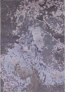 Mid-Century Modern Purple Oriental Rug, urb2072