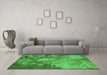 Machine Washable Oriental Green Industrial Area Rugs in a Living Room,, wshurb2072grn
