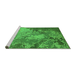 Sideview of Machine Washable Oriental Green Industrial Area Rugs, wshurb2072grn