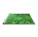 Sideview of Machine Washable Oriental Green Industrial Area Rugs, wshurb2072grn