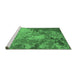 Sideview of Machine Washable Oriental Emerald Green Industrial Area Rugs, wshurb2072emgrn