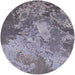 Round Mid-Century Modern Purple Oriental Rug, urb2072