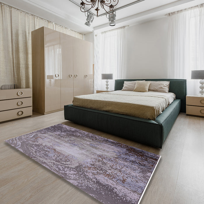 Machine Washable Industrial Modern Purple Rug in a Bedroom, wshurb2073