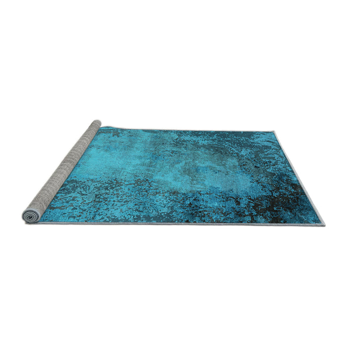 Sideview of Machine Washable Oriental Light Blue Industrial Rug, wshurb2073lblu
