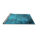 Sideview of Machine Washable Oriental Light Blue Industrial Rug, wshurb2073lblu