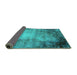 Sideview of Oriental Turquoise Industrial Rug, urb2073turq