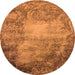 Round Oriental Orange Industrial Rug, urb2073org