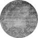 Round Oriental Gray Industrial Rug, urb2073gry