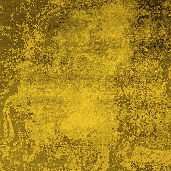 Machine Washable Oriental Yellow Industrial Rug, wshurb2073yw