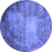 Round Oriental Blue Industrial Rug, urb2073blu