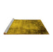 Sideview of Machine Washable Oriental Yellow Industrial Rug, wshurb2073yw