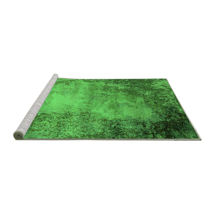 Sideview of Machine Washable Oriental Green Industrial Area Rugs, wshurb2073grn
