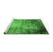 Sideview of Machine Washable Oriental Green Industrial Area Rugs, wshurb2073grn