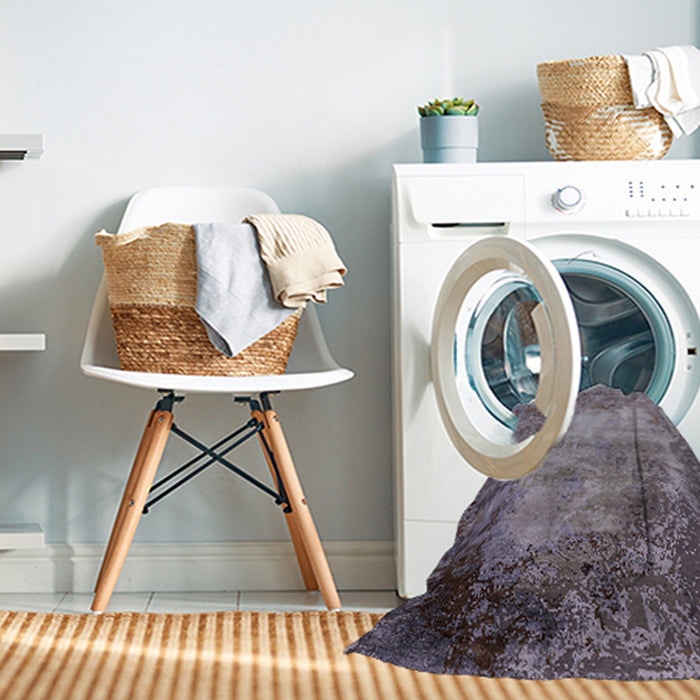 Machine Washable Industrial Modern Purple Rug in a Washing Machine, wshurb2073