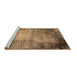 Sideview of Machine Washable Oriental Brown Industrial Rug, wshurb2073brn