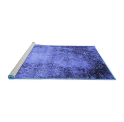 Sideview of Machine Washable Oriental Blue Industrial Rug, wshurb2073blu