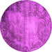 Round Oriental Pink Industrial Rug, urb2073pnk