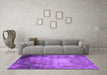 Machine Washable Oriental Purple Industrial Area Rugs in a Living Room, wshurb2073pur