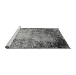 Sideview of Machine Washable Oriental Gray Industrial Rug, wshurb2073gry