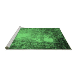 Sideview of Machine Washable Oriental Emerald Green Industrial Area Rugs, wshurb2074emgrn