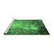 Sideview of Machine Washable Oriental Emerald Green Industrial Area Rugs, wshurb2074emgrn