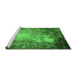 Sideview of Machine Washable Oriental Green Industrial Area Rugs, wshurb2074grn