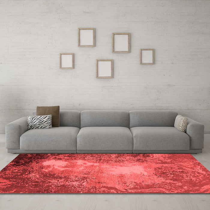 Industrial Red Washable Rugs