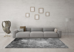 Machine Washable Oriental Gray Industrial Rug in a Living Room,, wshurb2074gry